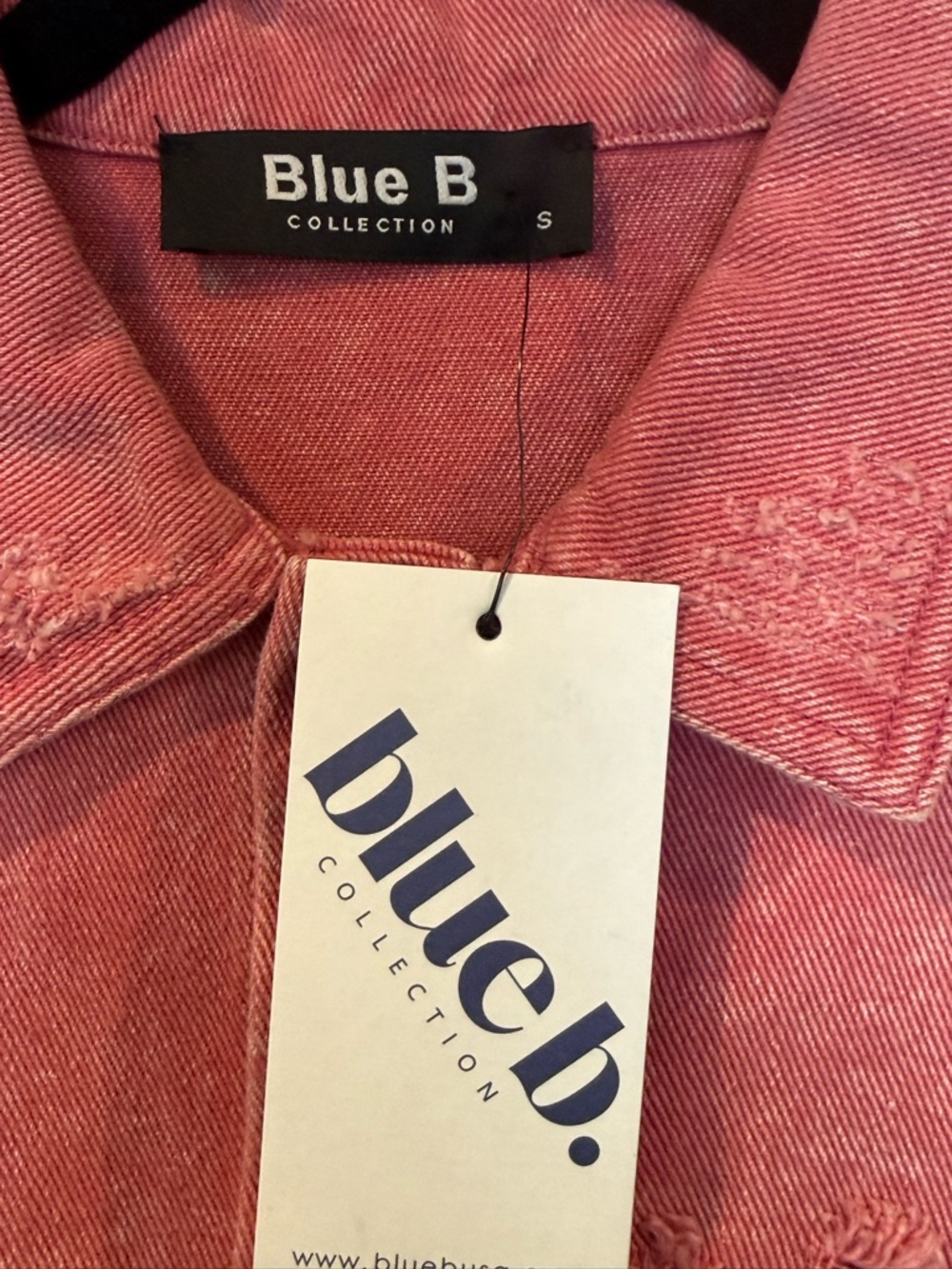 Blue B Women's Distressed Studded Rose Jean Jacket - Picture 2 of 7